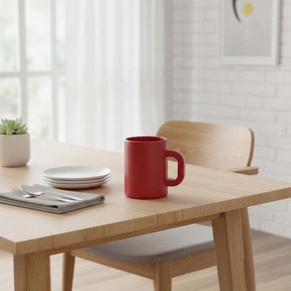 Ceramic Red Mug 03 - interior view 1