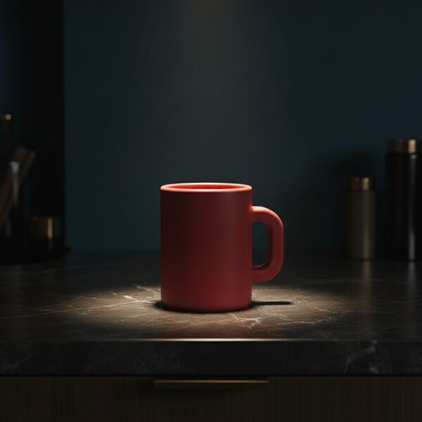 Ceramic Red Mug 03 - interior view 2