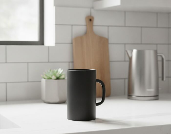 Ceramic Black Mug 04 3D Model
