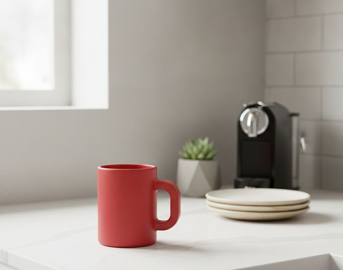 Ceramic Red Mug 03 3D Model