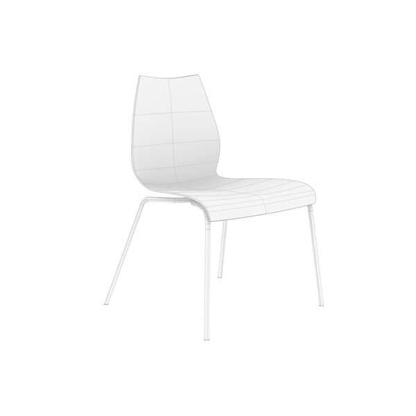 Kartell Maui Chair 3D model — clay shaded view