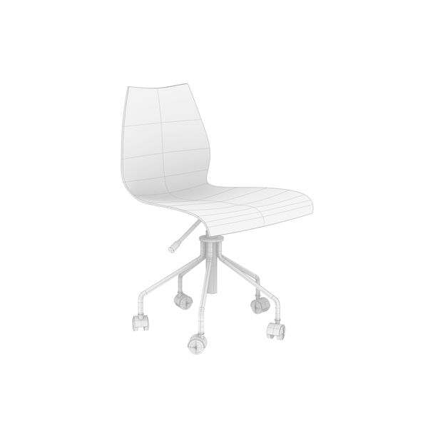 Kartell Maui Office Chair 3D model — clay shaded view