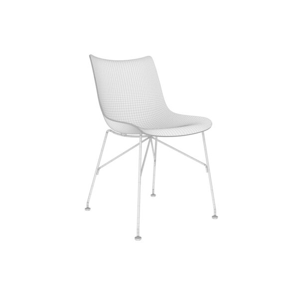 Kartell PWood Chair 3D model — clay shaded view