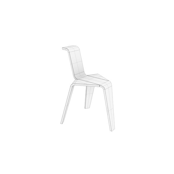 Magis AKA Stool 3D model — clay shaded view