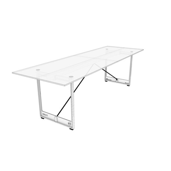 Magis Brut Table 260 3D model — clay shaded view