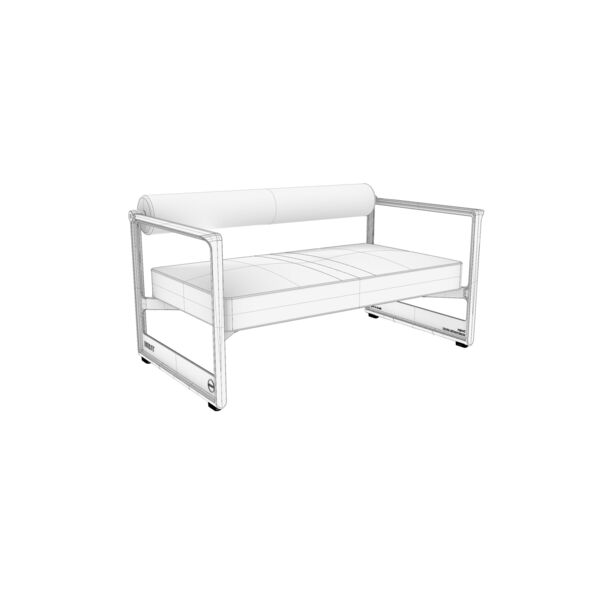 Brut 2 Seats Sofa 3D Model