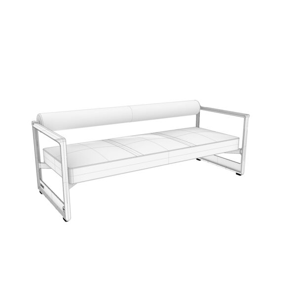 Magis Brut 3 Seats Sofa 3D model — clay shaded view