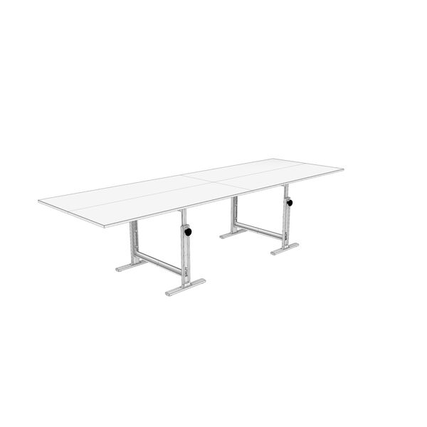 Magis Brut Trestles Table 3D model — clay shaded view