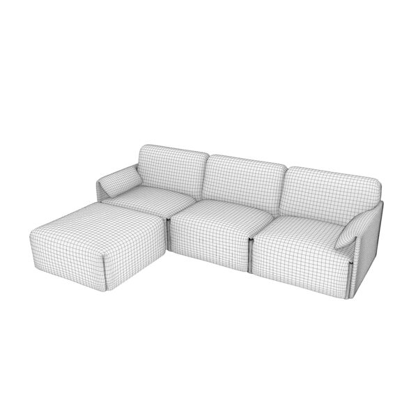 Magis Costume 3 Seats Sofa 3D model — clay shaded view