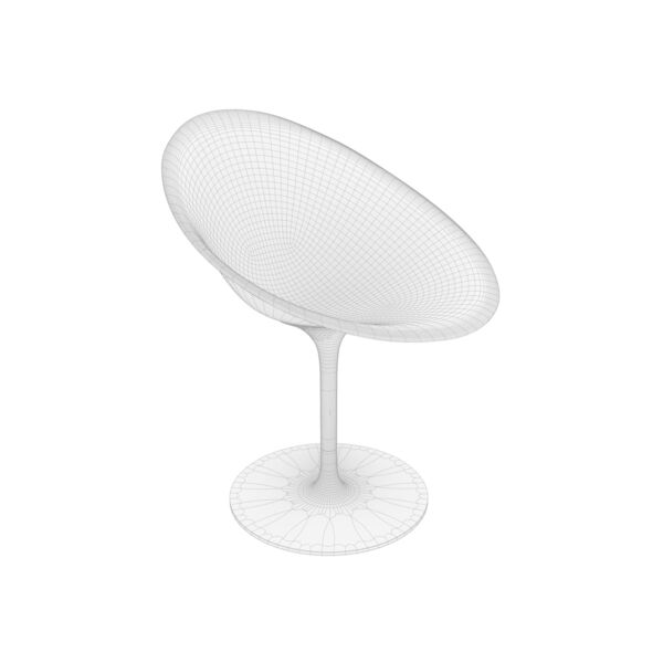 Kartell Eros Chair 3D model — clay shaded view