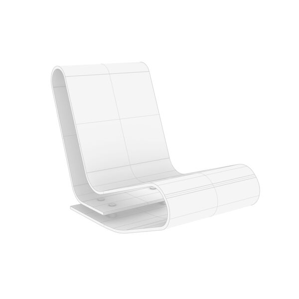 Kartell LCP Chair 3D model — clay shaded view