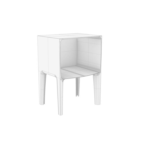 Kartell Small Ghost Buster Side Table 3D model — clay shaded view