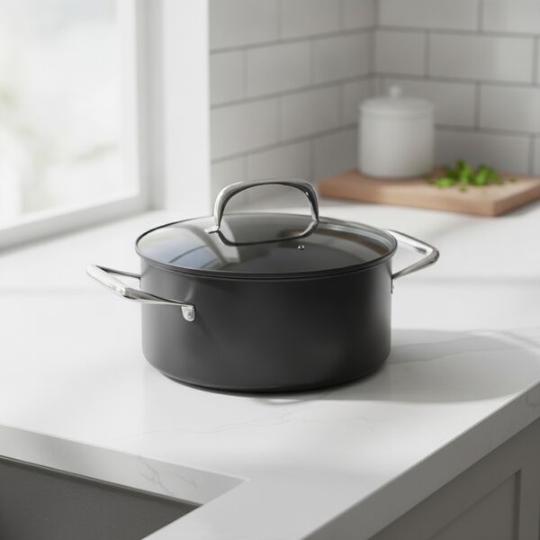 Black Metal Handle Pan 01 3D Model