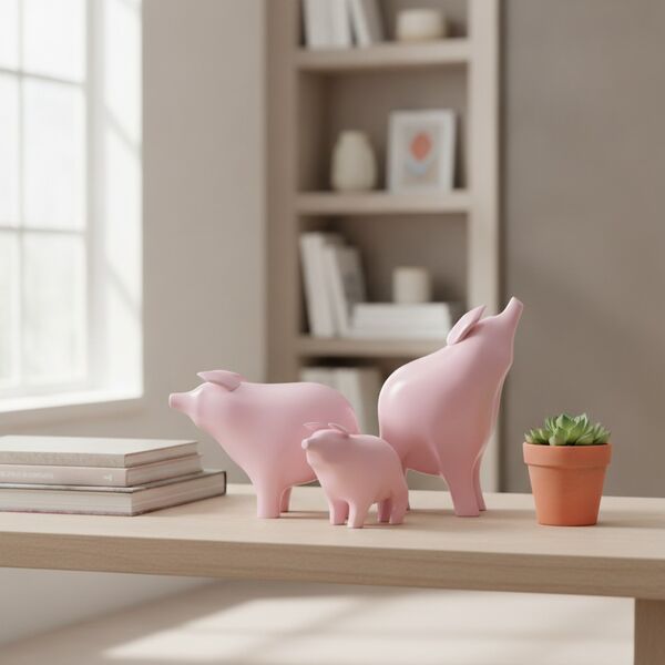 Figurines Ceramic Pigs 01 - interior view 1