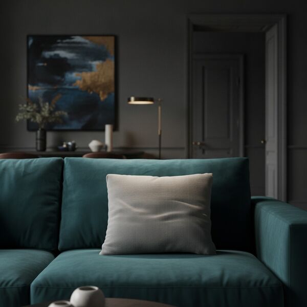 Squared Fabric Gray Pillow 02 3D Model