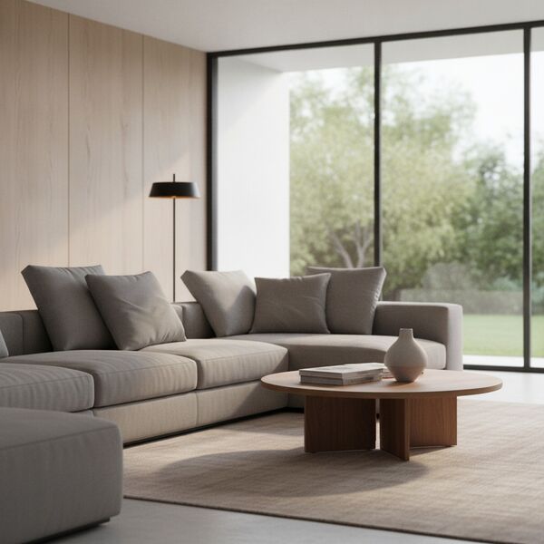 Squared Fabric Gray Pillow 02 - interior view 1