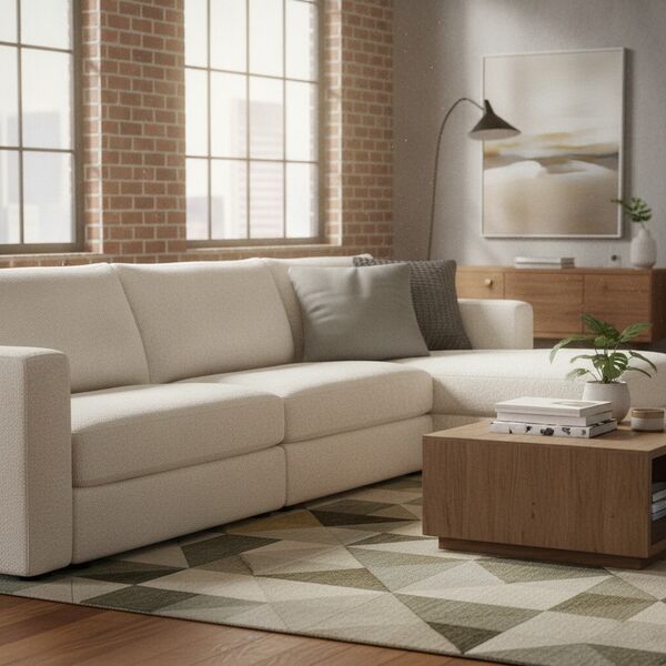 Squared Fabric Gray Pillow 02 - interior view 2