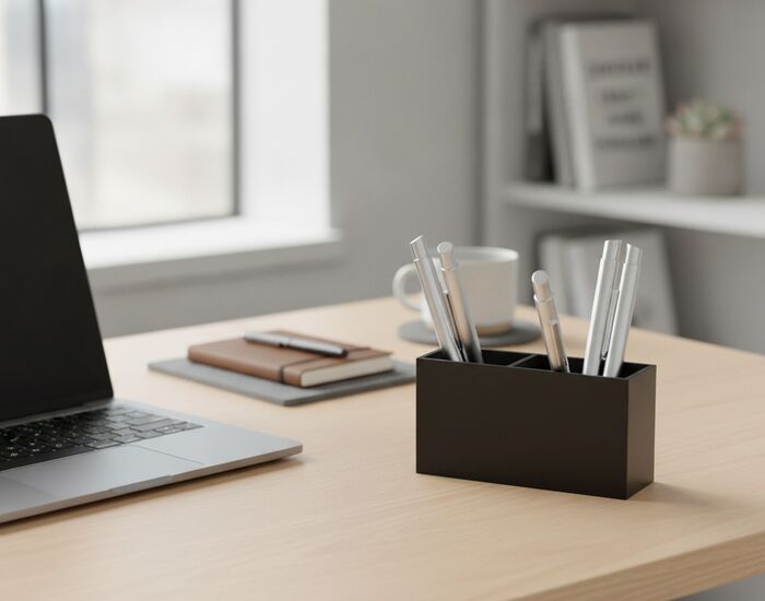 Holder Plastic Black Pens 01 3D Model