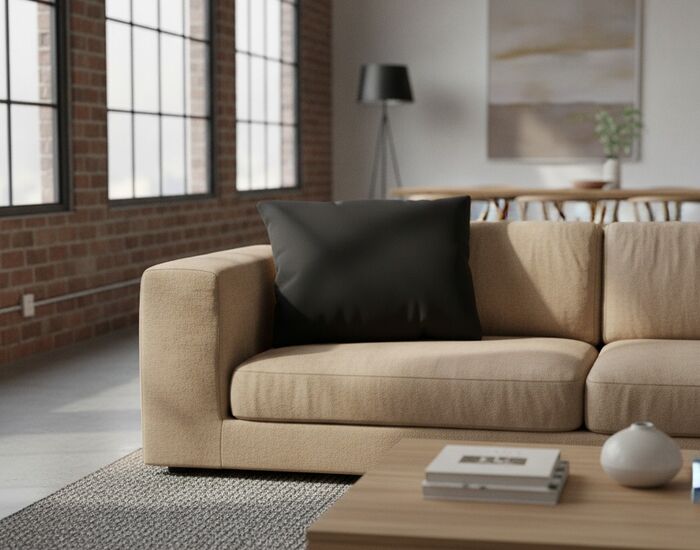 Squared Fabric Black Pillow 01 3D Model