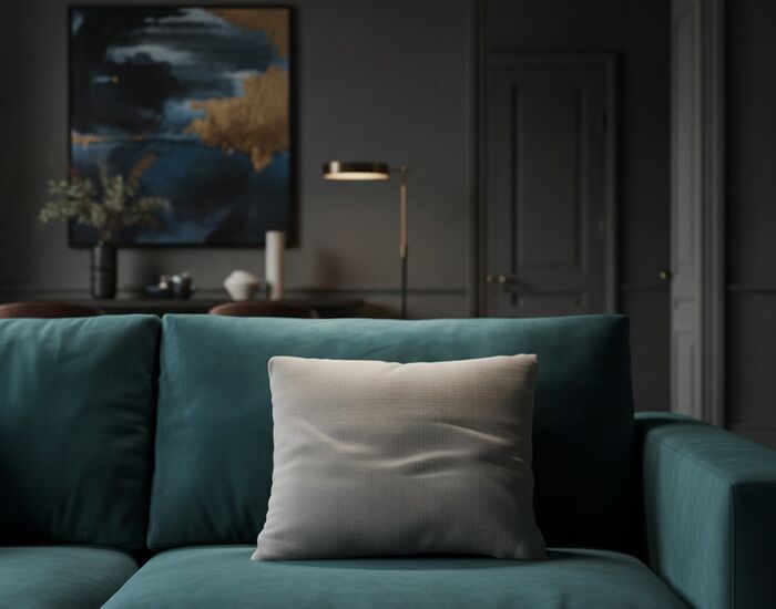 Squared Fabric Gray Pillow 02 3D Model