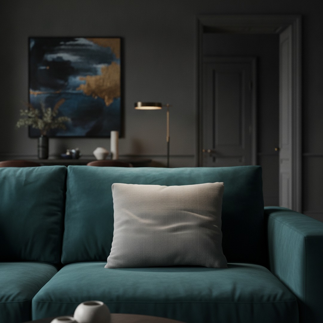 Squared Fabric Gray Pillow 02 3D Model