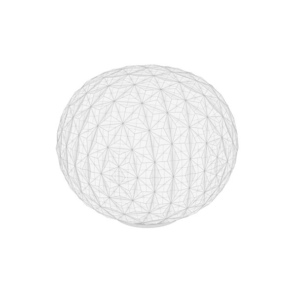 Kartell Planet Table Low 3D model — clay shaded view