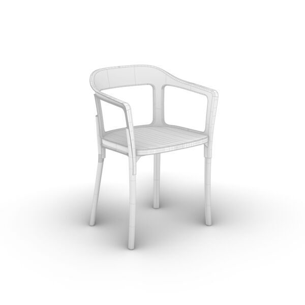 Magis Steelwood Chair 3D model — clay shaded view