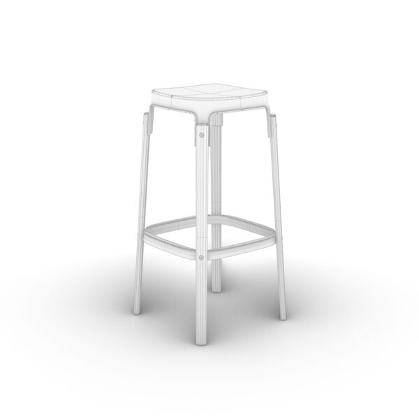 Steelwood Stool 3D Model