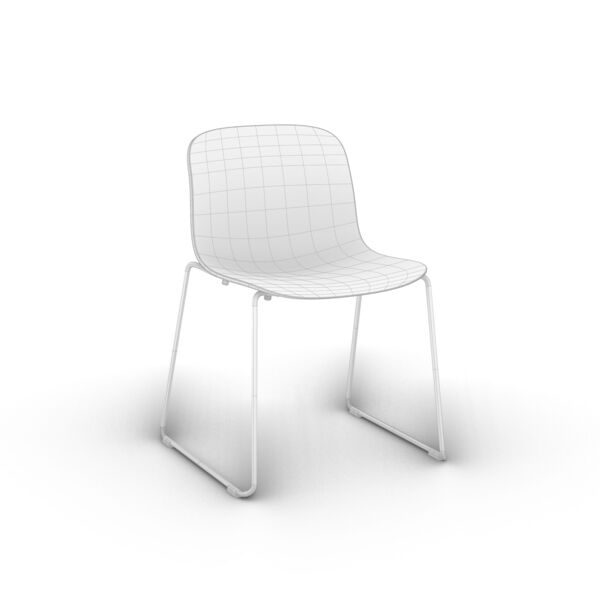 Magis Troy Chair on Sledge 3D model — clay shaded view