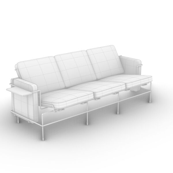 Magis Traffic Sofa 3 Seats 3D model — clay shaded view