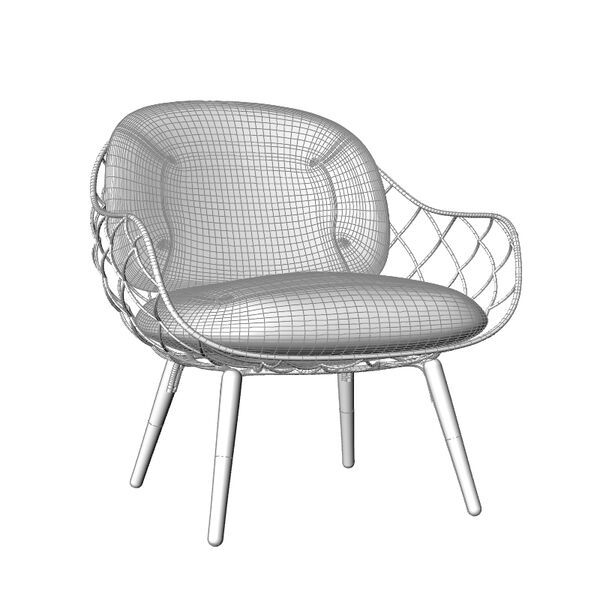 Magis Pina Low Chair 3D model — clay shaded view