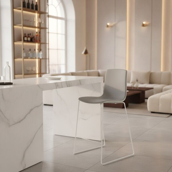 Shell Counter Stool 01 3D model in a restaurant bar interior scene