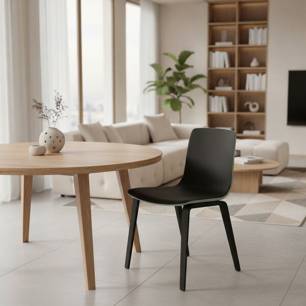 Wood-Leg Shell Chair 01 3D Model