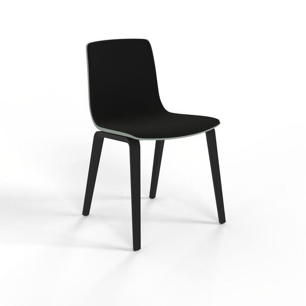 Wood-Leg Shell Chair 01 3D model render view