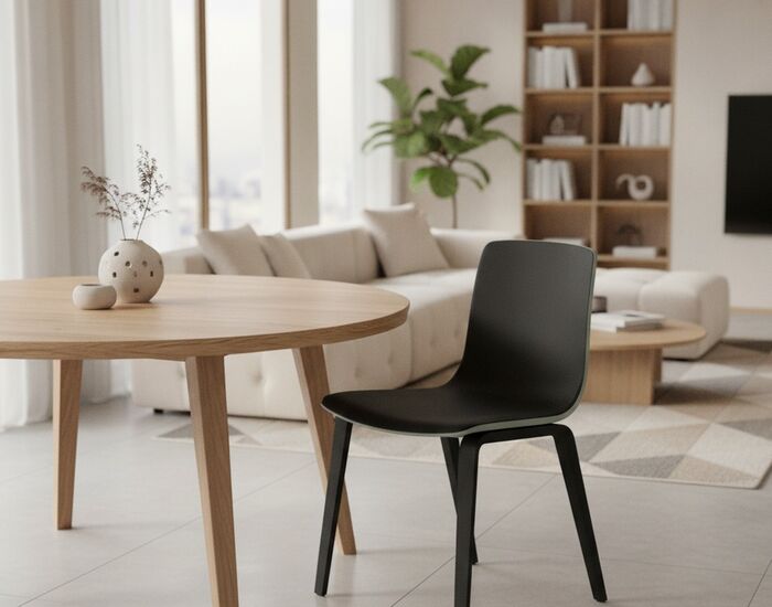 Wood-Leg Shell Chair 01 3D Model