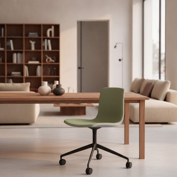 Swivel-Trestle Shell Chair 01 3D model in a shop interior scene