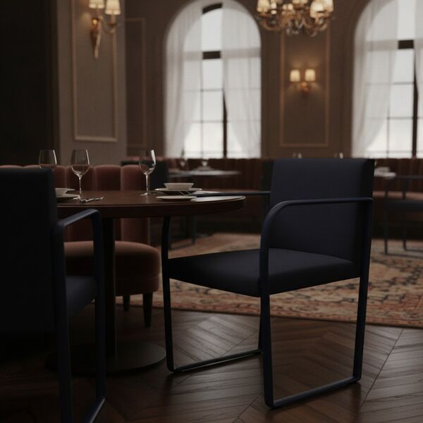 Upholstered Dining Chair 01 3D model in a restaurant bar interior scene
