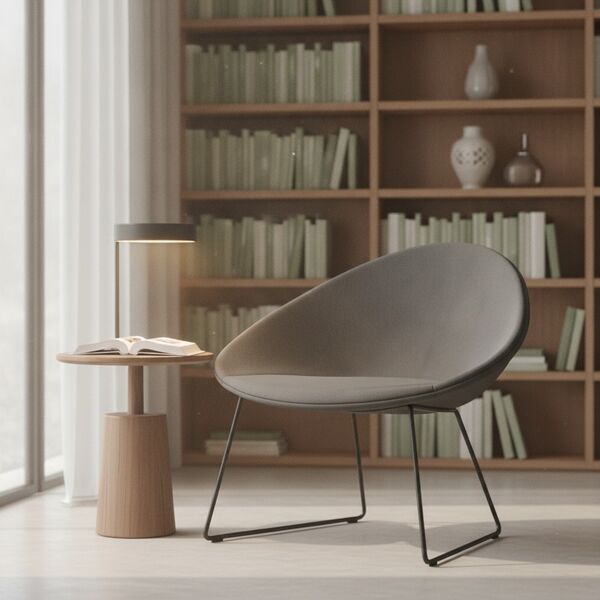 Upholstered-Front Sled-Base Shell Chair 02 3D Model