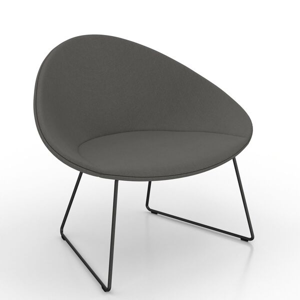 Upholstered-Front Sled-Base Shell Chair 02 3D model render view