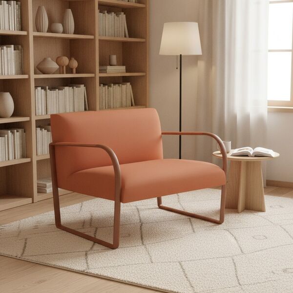Upholstered Armchair 01 3D model in a library interior scene