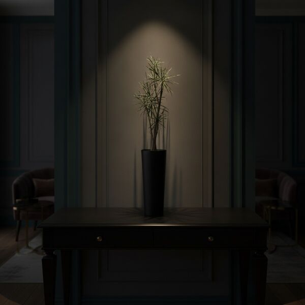 And Plant Black Vase Pot 01 - interior view 2