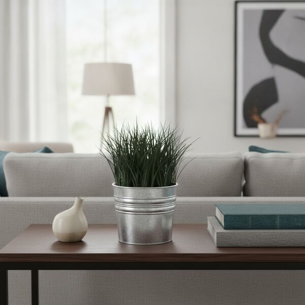 And Plant Metal Vase Pot 02 - interior view 1