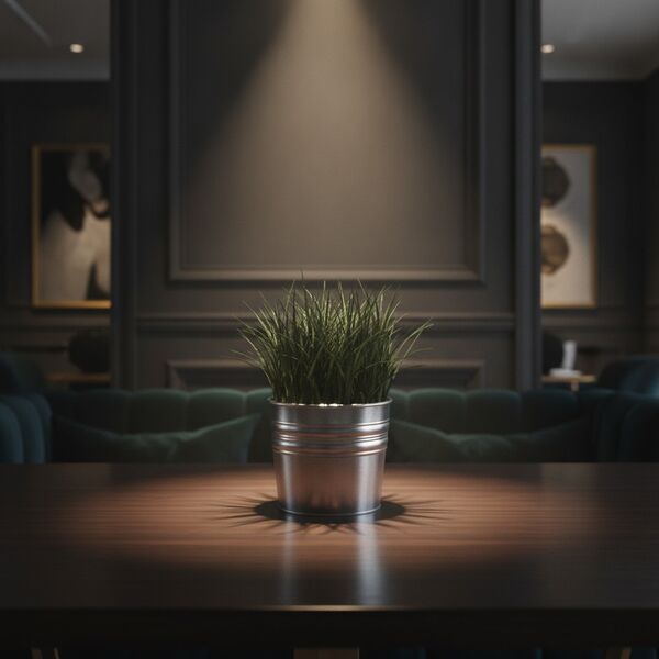 And Plant Metal Vase Pot 02 - interior view 2