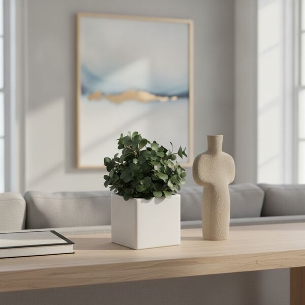 Ceramic Squared And Plant Pot 05 3D Model