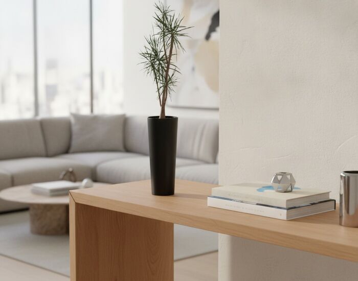 And Plant Black Vase Pot 01 3D Model