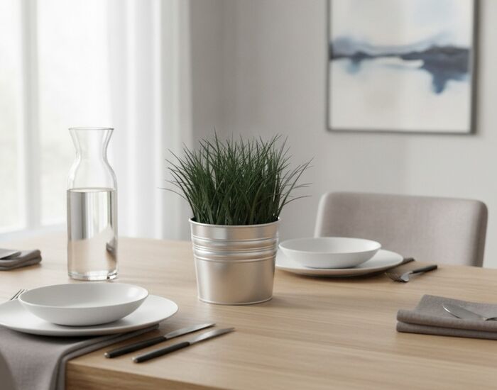 And Plant Metal Vase Pot 02 3D Model