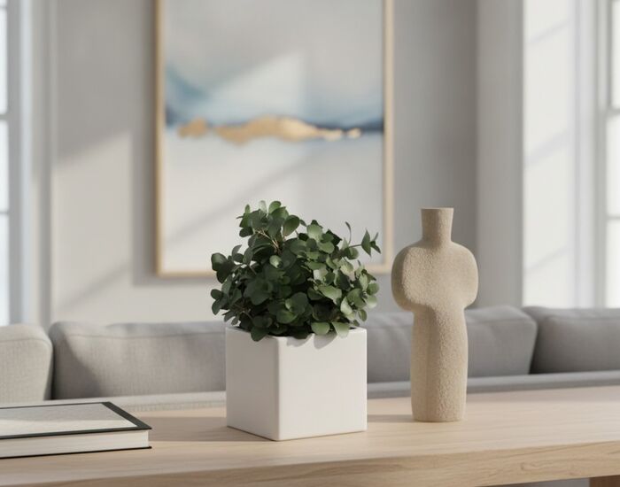 Ceramic Squared And Plant Pot 05 3D Model