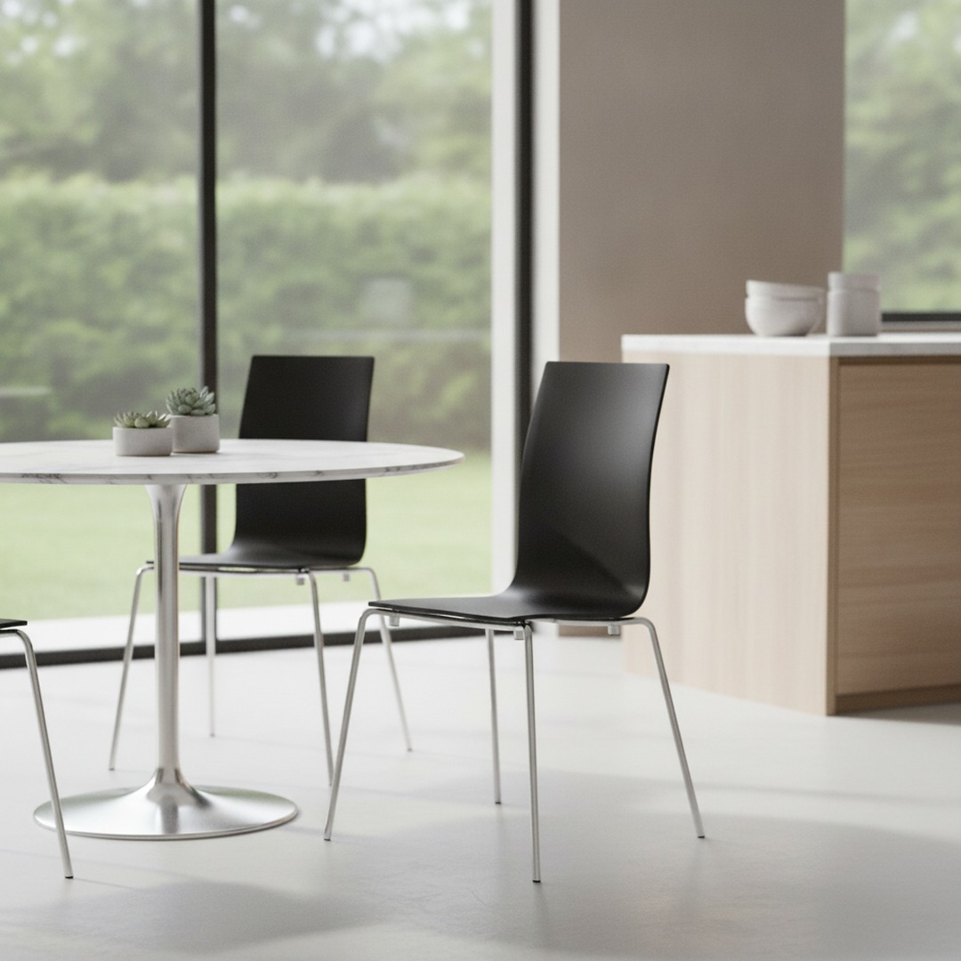 Chair Black Seat Plastic 01 3D Model