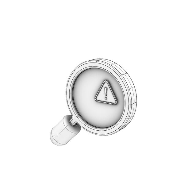 3D Cartoon Series Exception Management Icon 3D Model - shaded view, clean NURBS geometry for Rhino