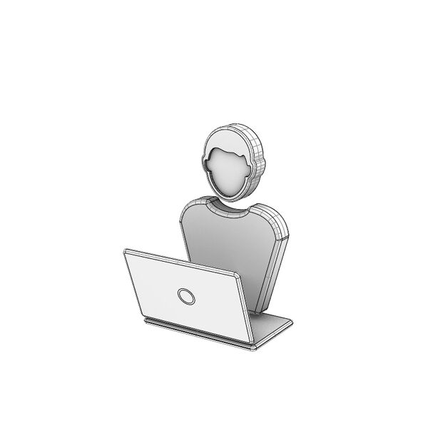 3D Cartoon Series Idea Icon 3D Model - shaded view, clean NURBS geometry for Rhino